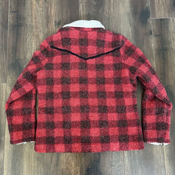Idyllwind Miranda Lambert Sherpa Jacket Size Large Western Buffalo Plaid Zipper - Picture 8 of 12